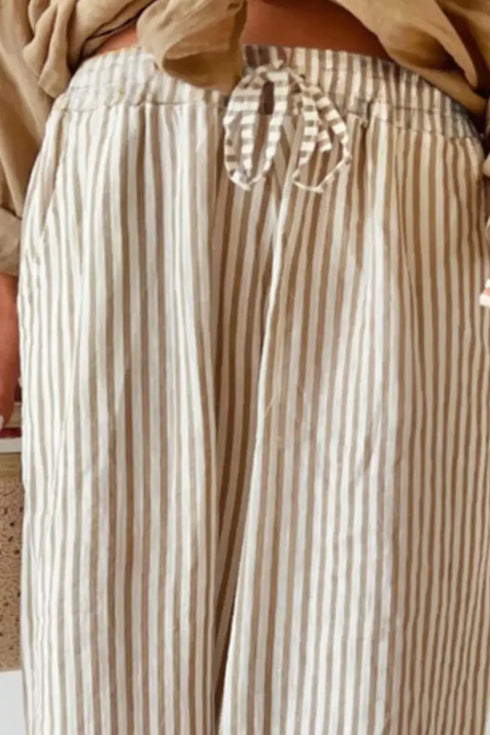 'Lumen' Striped Wide Leg Pants - Celes Fashion